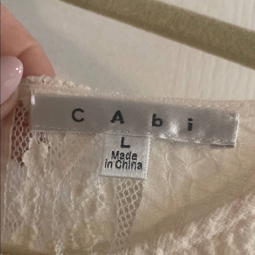 CAbi Delicate Lace Blouse in Ivory
